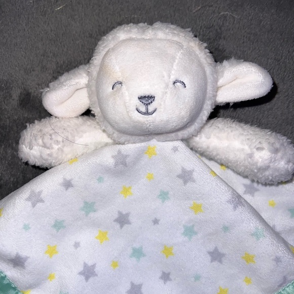 Carter's Child of Mine Lamb Lovey White Green Baby Security Blanket Plush - Picture 3 of 7